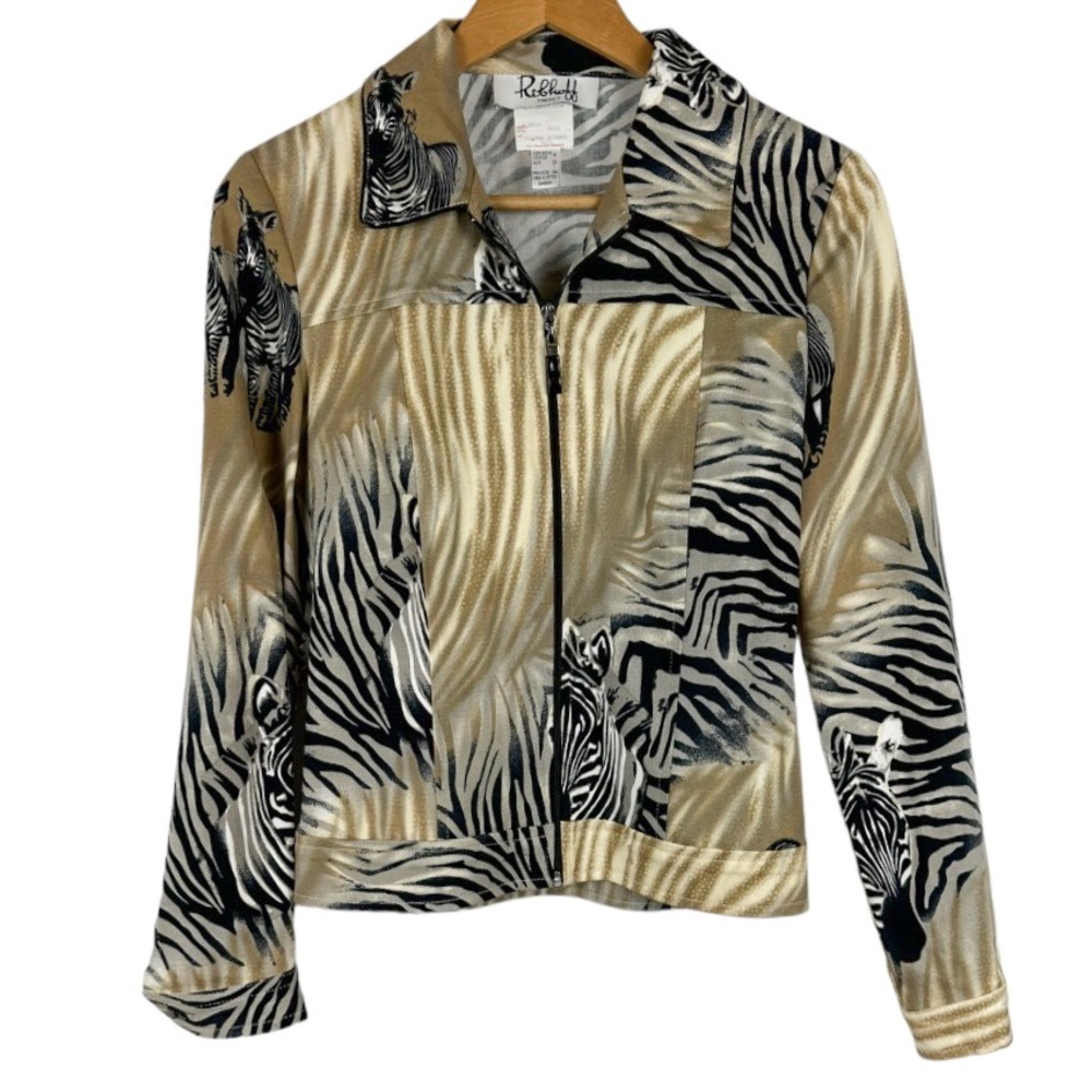 Joseph Ribkoff Zebra Animal Print Jacket Size 4